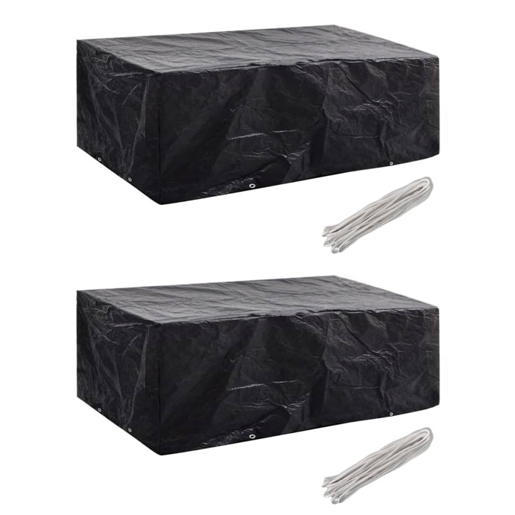 Överdrag för trädgårdsmöbler 2 st 8 öljetter 200x160x70 cm