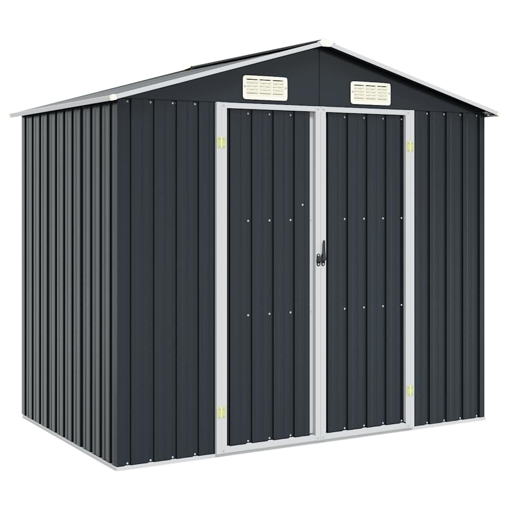 Trädgårdsskjul antracit 205x129x183 cm galvaniserat stål