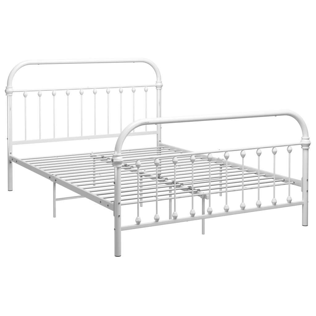 Sängram utan madrass vit metall 120x200 cm