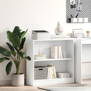 Bokhylla vit 80x24x75 cm konstruerat trä