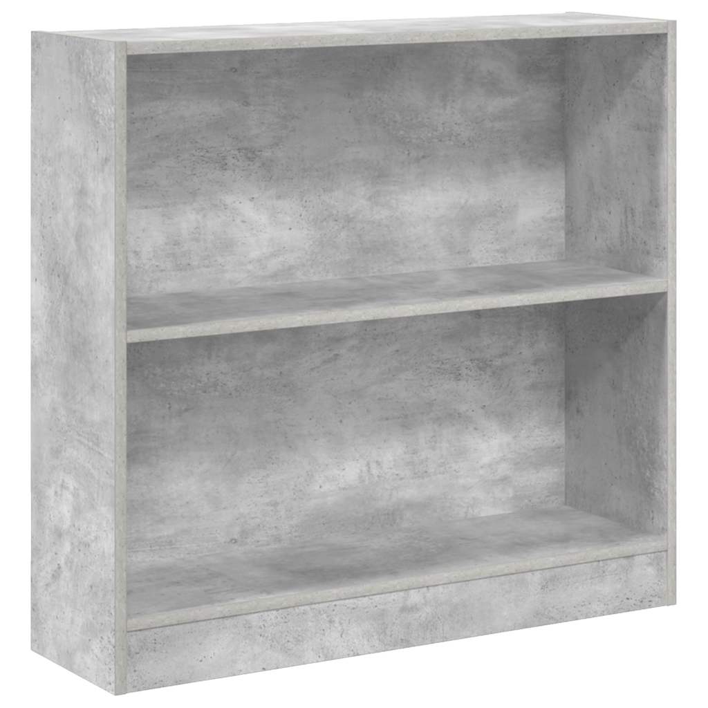 Bokhylla betonggrå 80x24x75 cm konstruerat trä