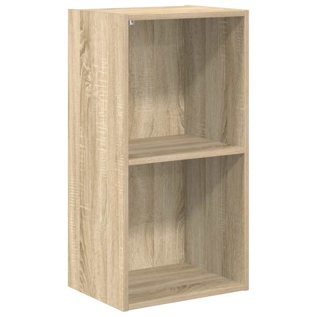 Bokhylla 2 hyllor sonoma-ek 40x30x76,5 cm konstruerat trä