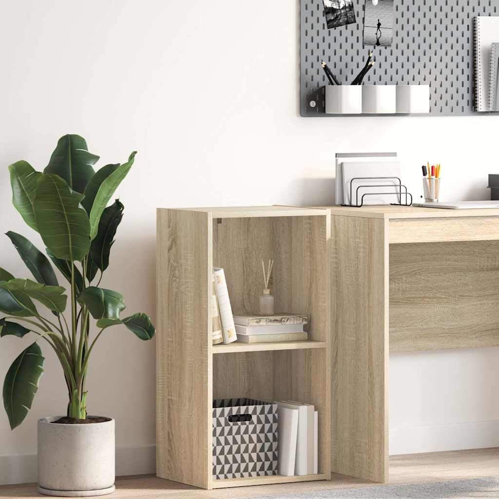 Bokhylla 2 hyllor sonoma-ek 40x30x76,5 cm konstruerat trä