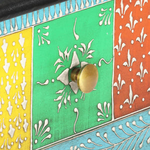 Handmålad skänk 80x35x75 cm massivt mangoträ