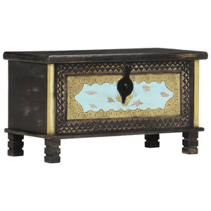 Förvaringskista svart 80x40x45 cm massivt mangoträ