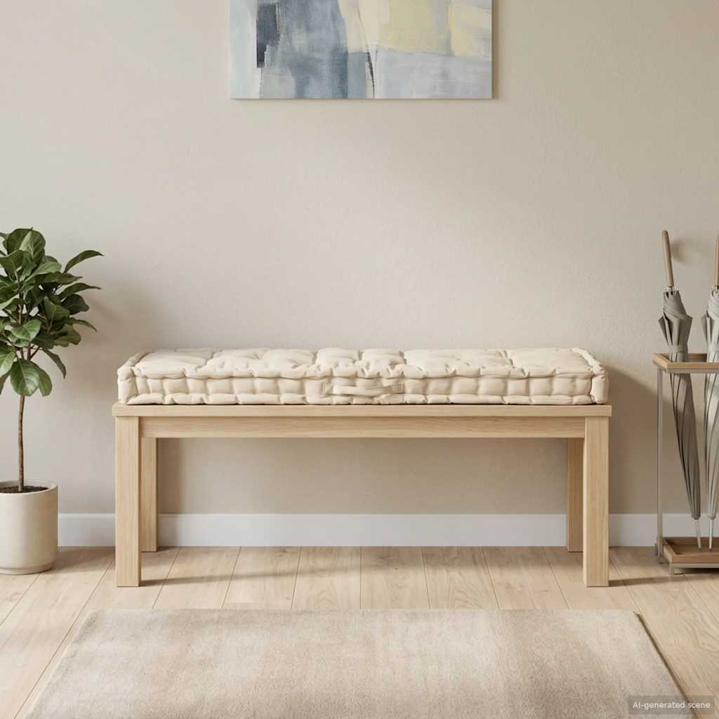 Dyna till pallsoffa bomull 120x40x7 cm beige