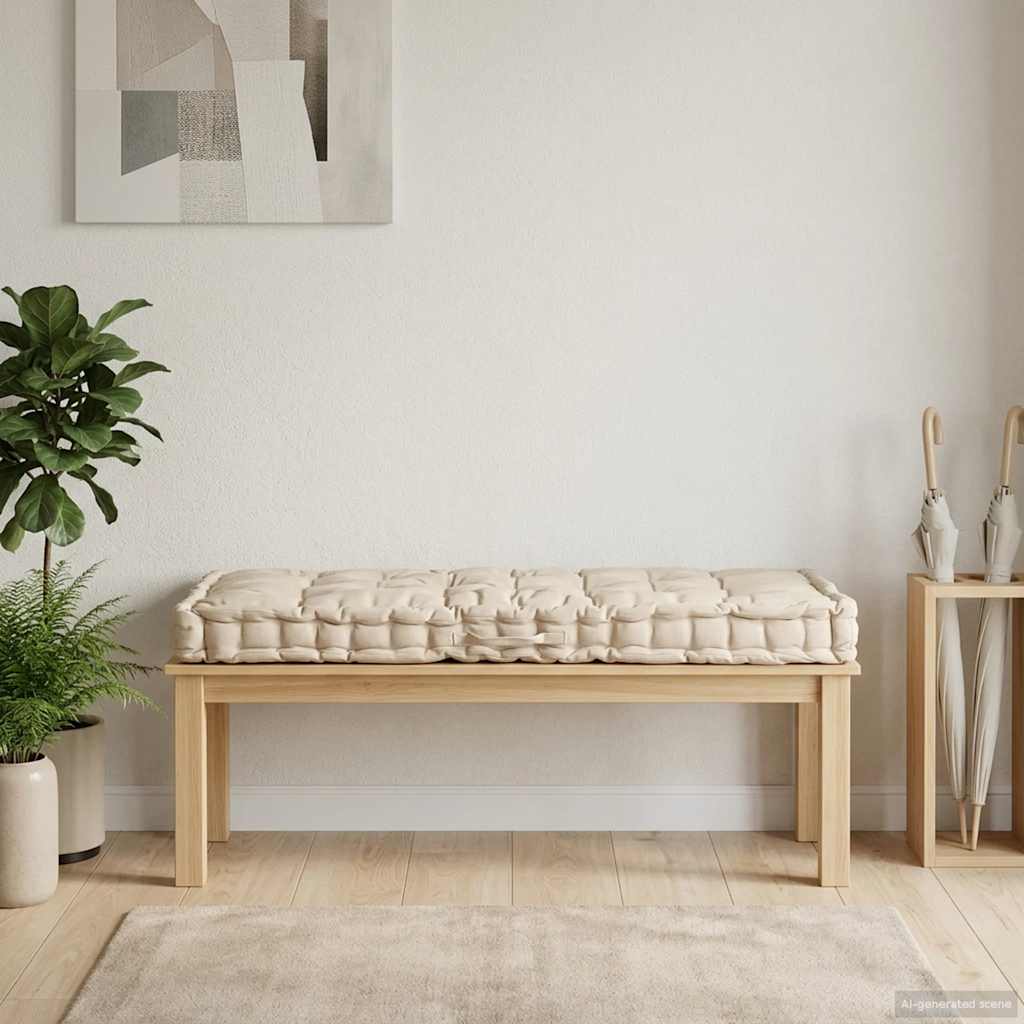 Dyna till pallsoffa bomull 120x80x10 cm beige