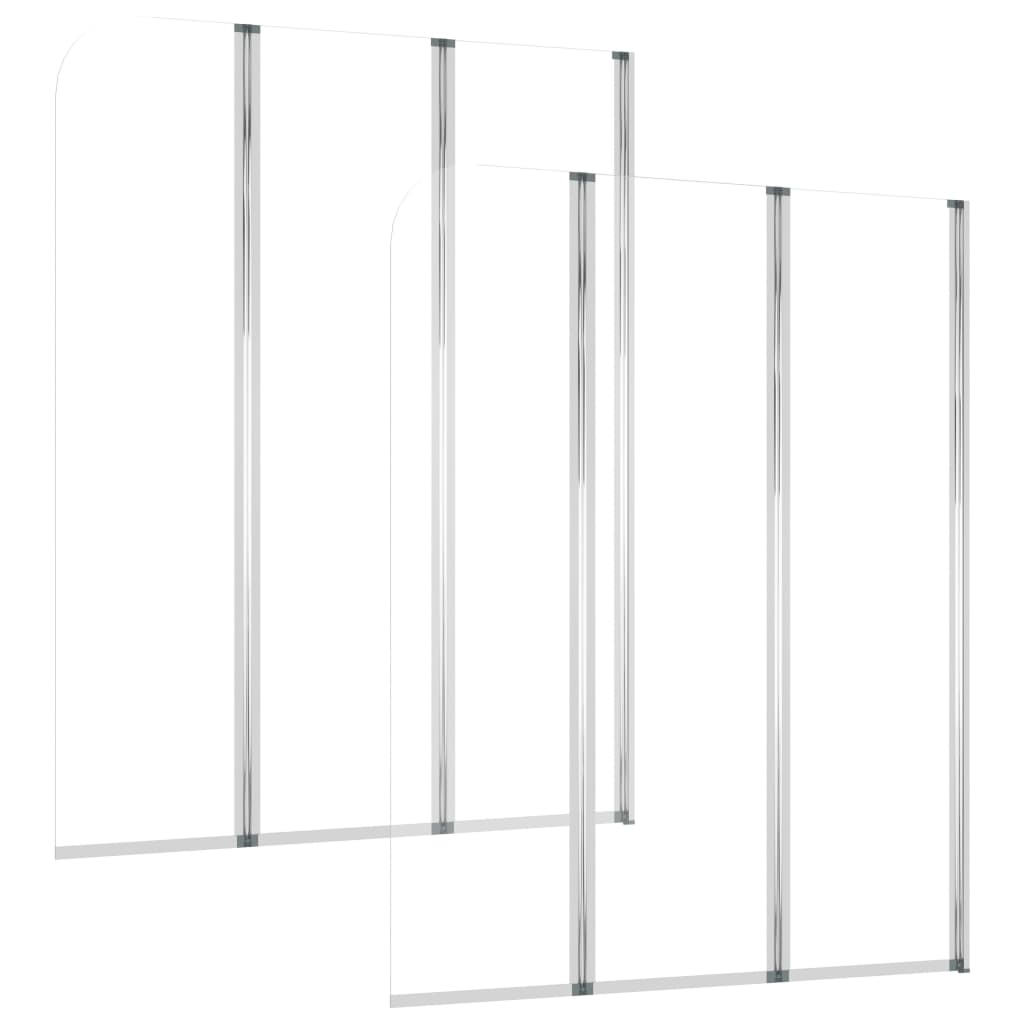 Badkarsvägg 2 st 104x130 cm härdat glas transparent