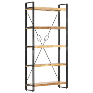 Bokhylla med 5 hyllor 90x30x180 cm massivt mangoträ
