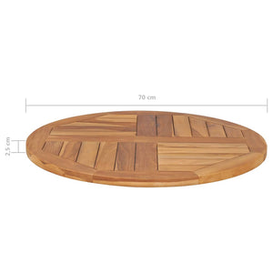 Bordsskiva i massiv teak rund 2,5 cm 70 cm