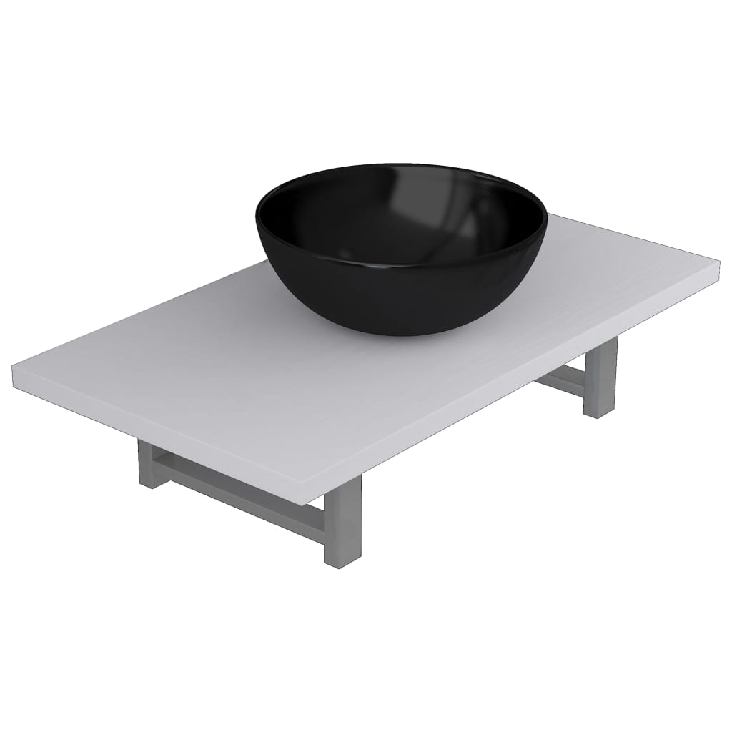Badrumsmöbler 2 delar keramik vit
