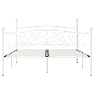 Sängram utan madrass med ribbotten vit metall 180x200 cm