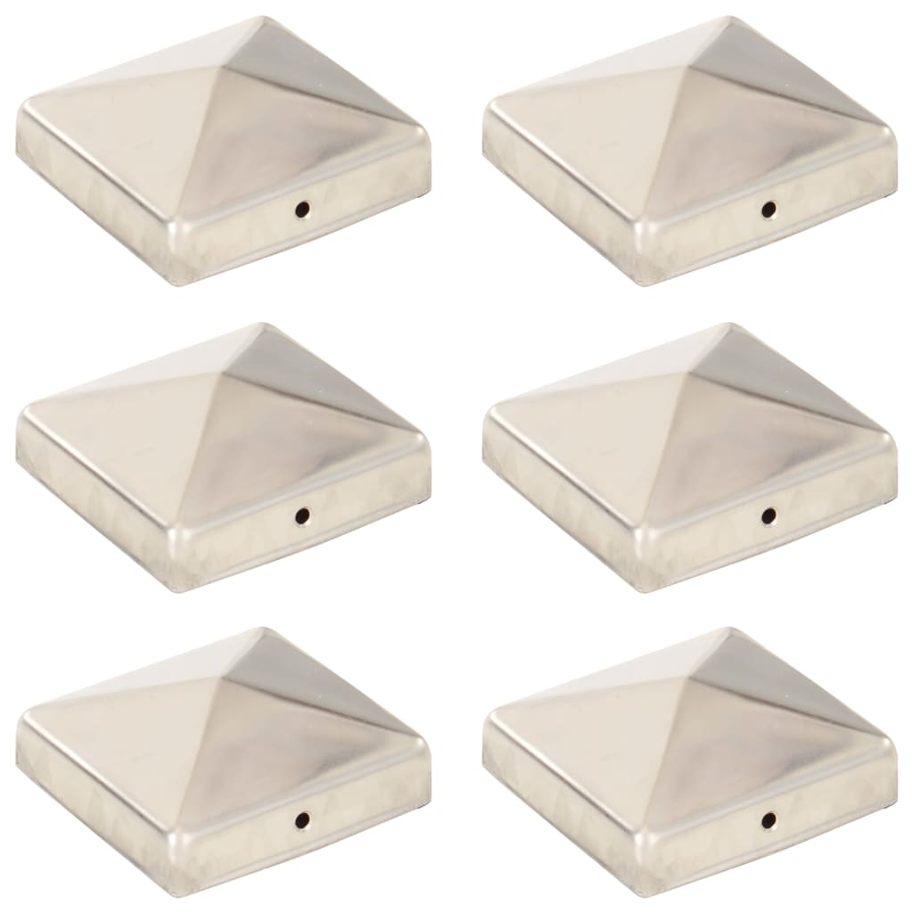 Stolphattar pyramid 6 st rostfritt stål 81x81 mm