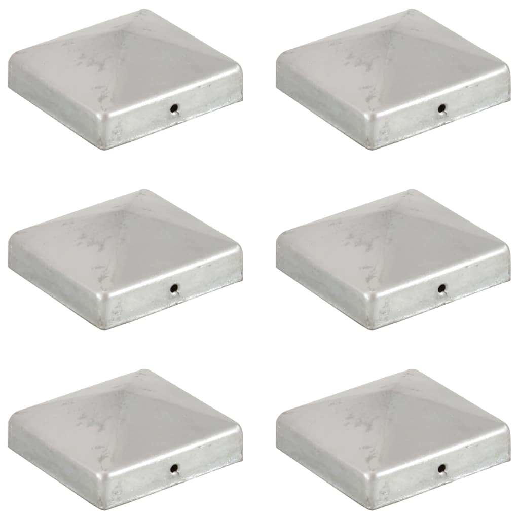 Stolphattar pyramid 6 st galvaniserad metall 81x81 mm