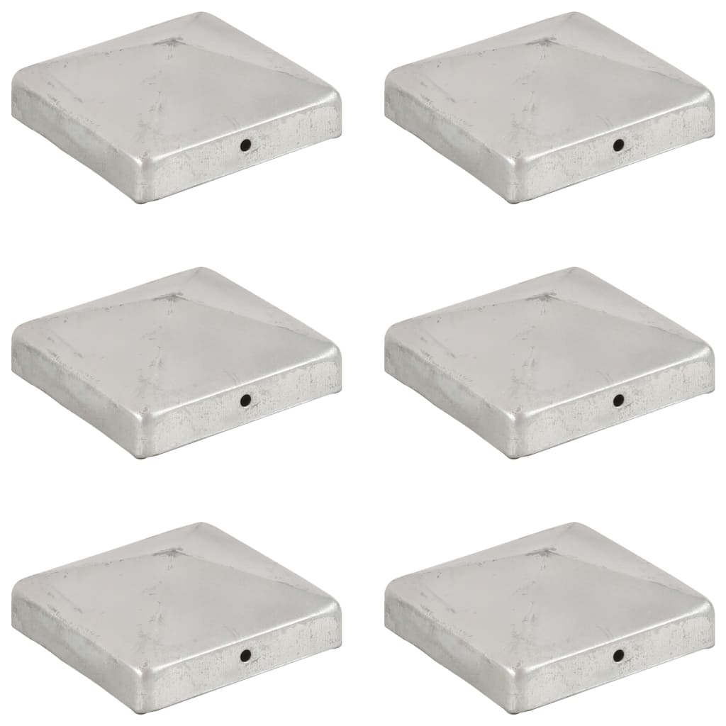 Stolphattar pyramid 6 st galvaniserad metall 91x91 mm