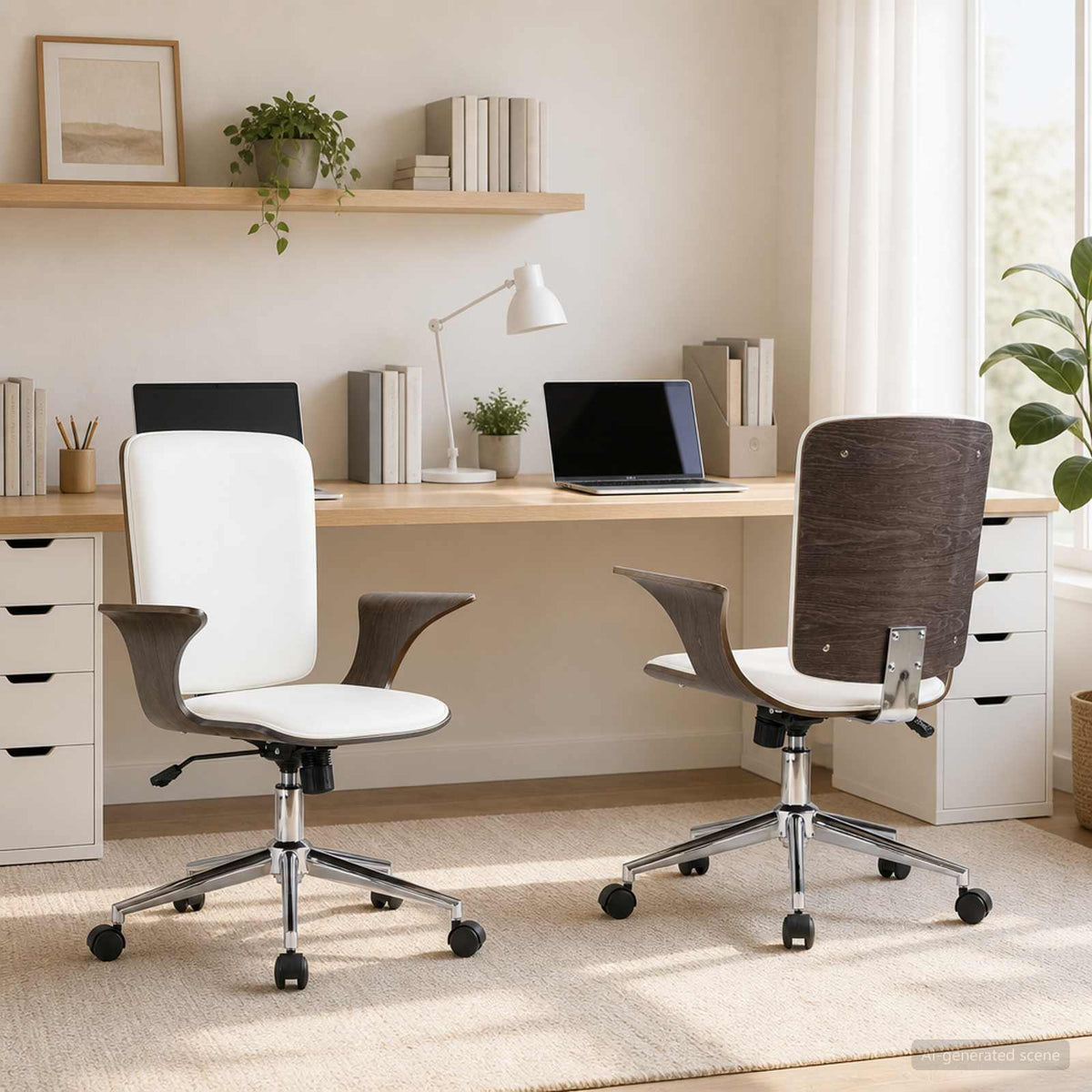 Svridande Kontorstolar 2 st Konstläder 69 x 61 x 104 cm