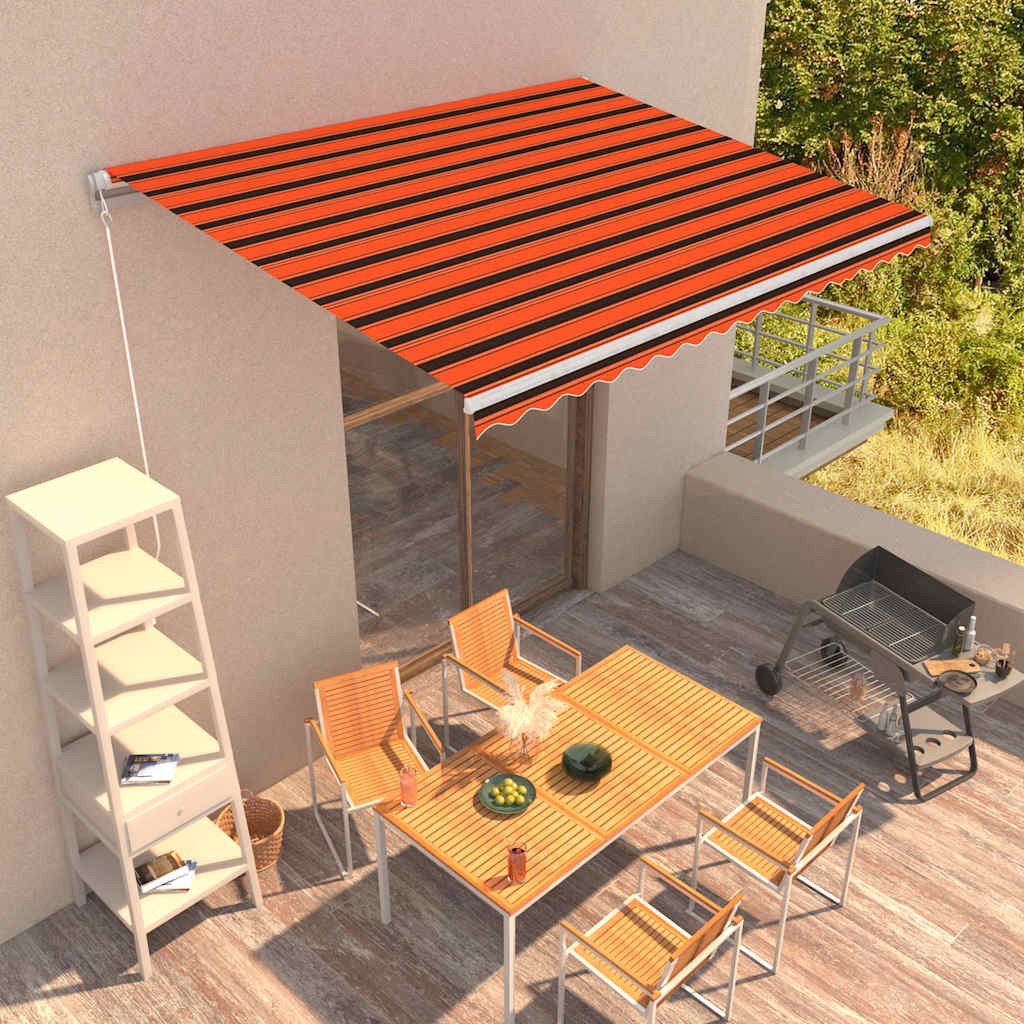 Utdragbar markis Orange och Brunt 400 × 300 cm