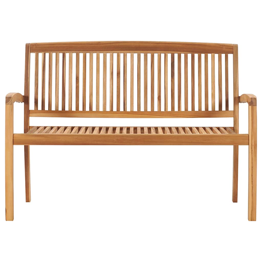 Stapelbar trädgårdsbänk 2-sits 120 cm massiv teak