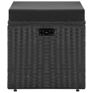 Loungegrupp för trädgården med dynor 4 delar konstrotting svart