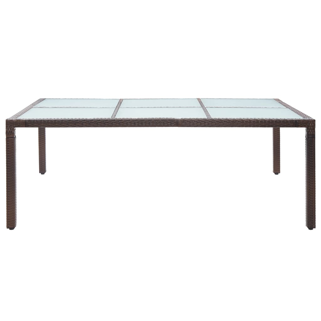 Matbord för trädgården brun 200x150x74 cm konstrotting