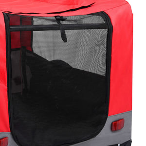 Cykelvagn för husdjur och joggingvagn 2-i-1 röd och grå