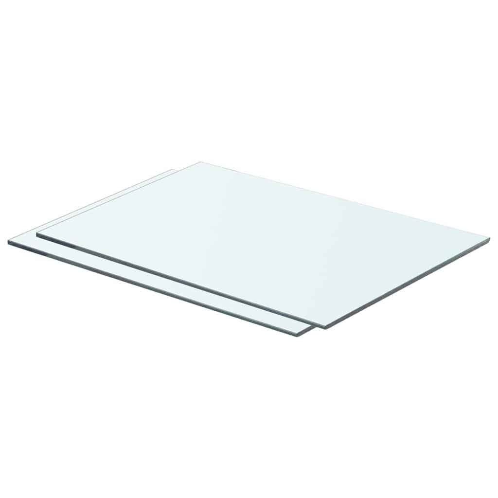 Hyllplan 2 st glas genomskinlig 50x30 cm
