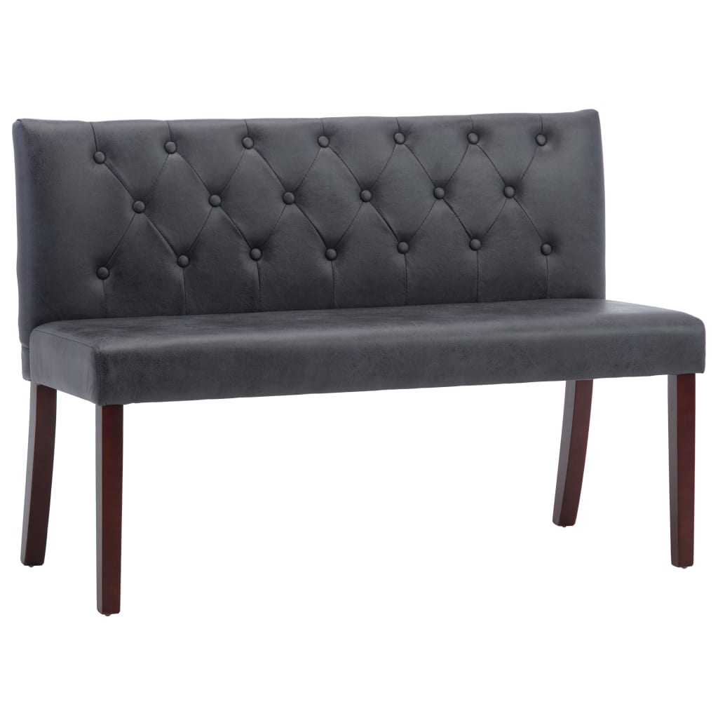 Bänk 120 cm konstmocka grå