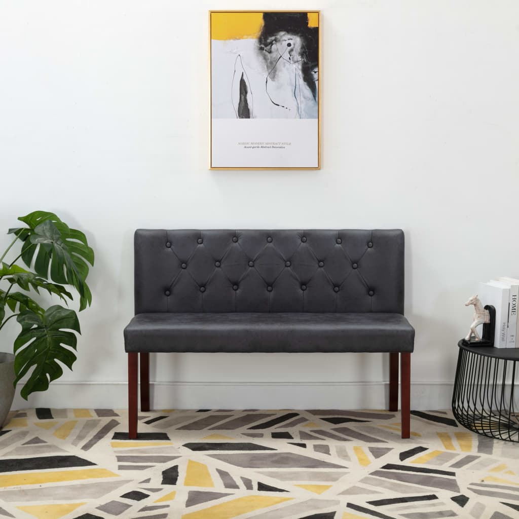 Bänk 120 cm konstmocka grå