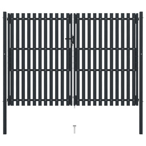 Dubbeldörrsgrind stål 300x200 cm antracit