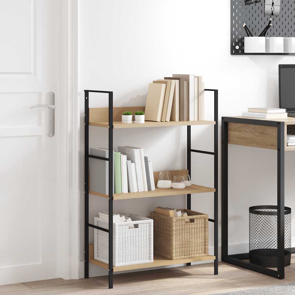 Bokhylla 3 hyllor ek 60x27,6x90,5 cm konstruerat trä