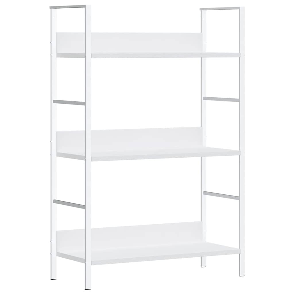 Bokhylla 3 hyllor vit 60x27,6x90,5 cm konstruerat trä