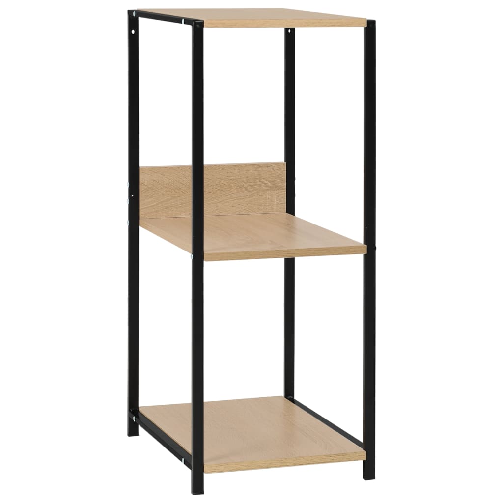 Bokhylla svart och ek 33,5x39,6x79,7 cm konstruerat trä