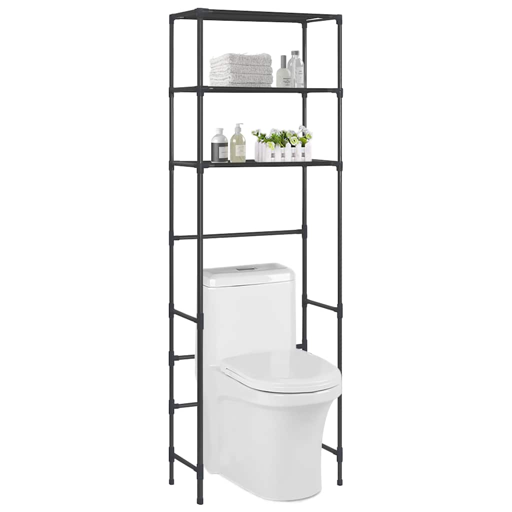 Toaletthylla med 3 hyllplan svart 53x28x169 cm