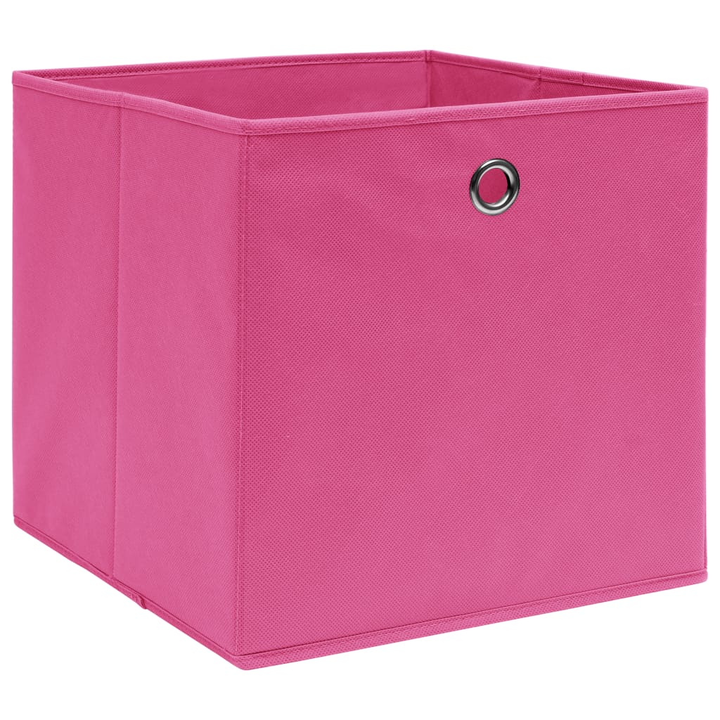 Förvaringslådor 10 st rosa 32x32x32 cm tyg