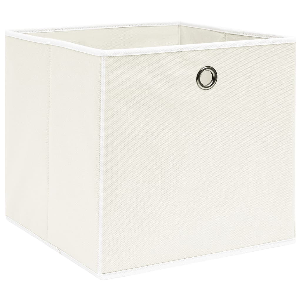Förvaringslådor 4 st vit 32x32x32 cm tyg
