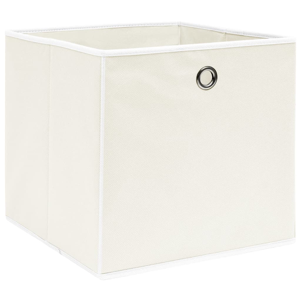 Förvaringslådor 10 st vit 32x32x32 cm tyg