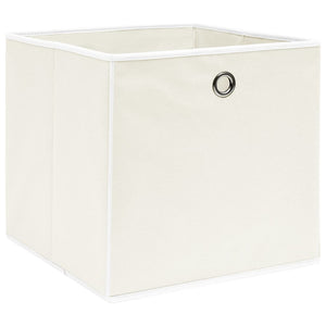 Förvaringslådor 10 st vit 32x32x32 cm tyg