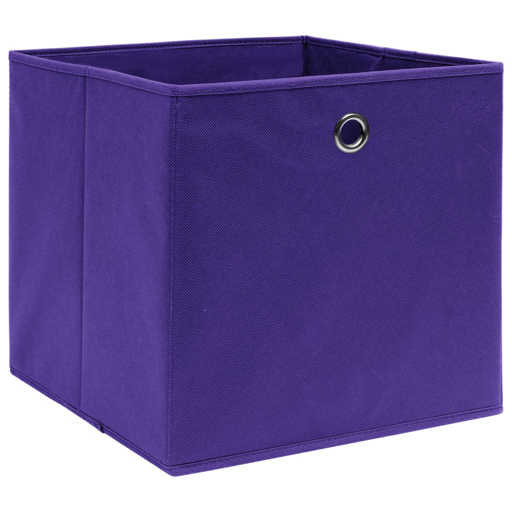 Förvaringslådor 4 st lila 32x32x32 cm tyg