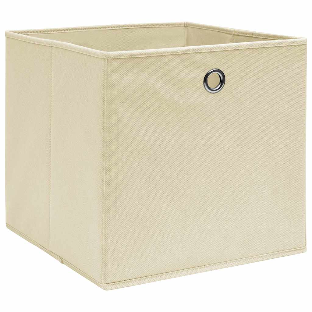 Förvaringslådor 10 st gräddvit 32x32x32 cm tyg