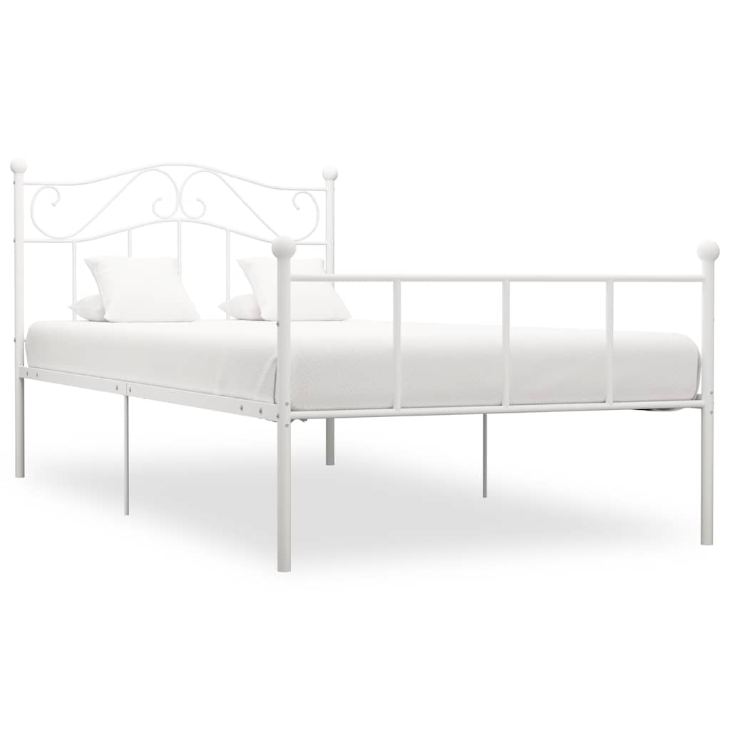 Sängram utan madrass vit metall 100x200 cm