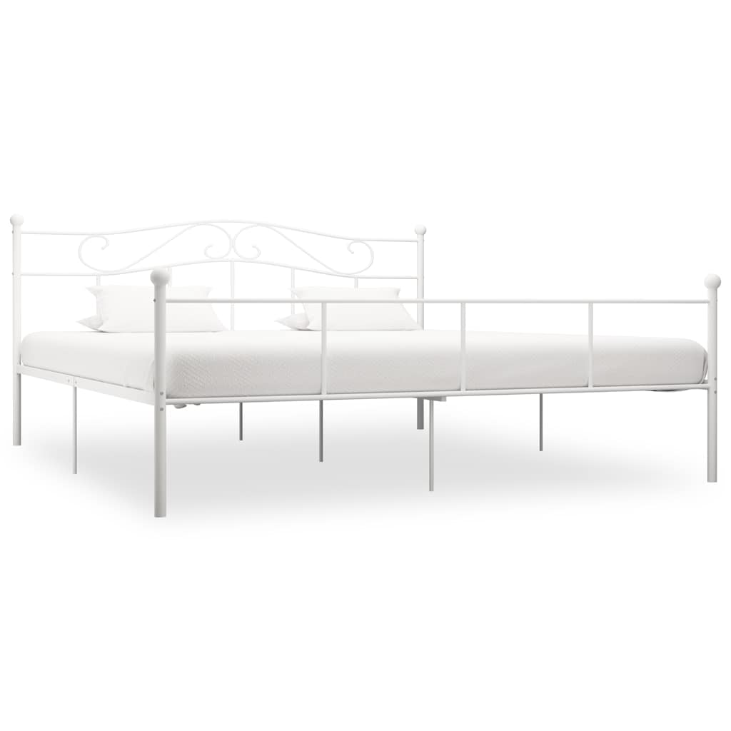 Sängram utan madrass vit metall 180x200 cm