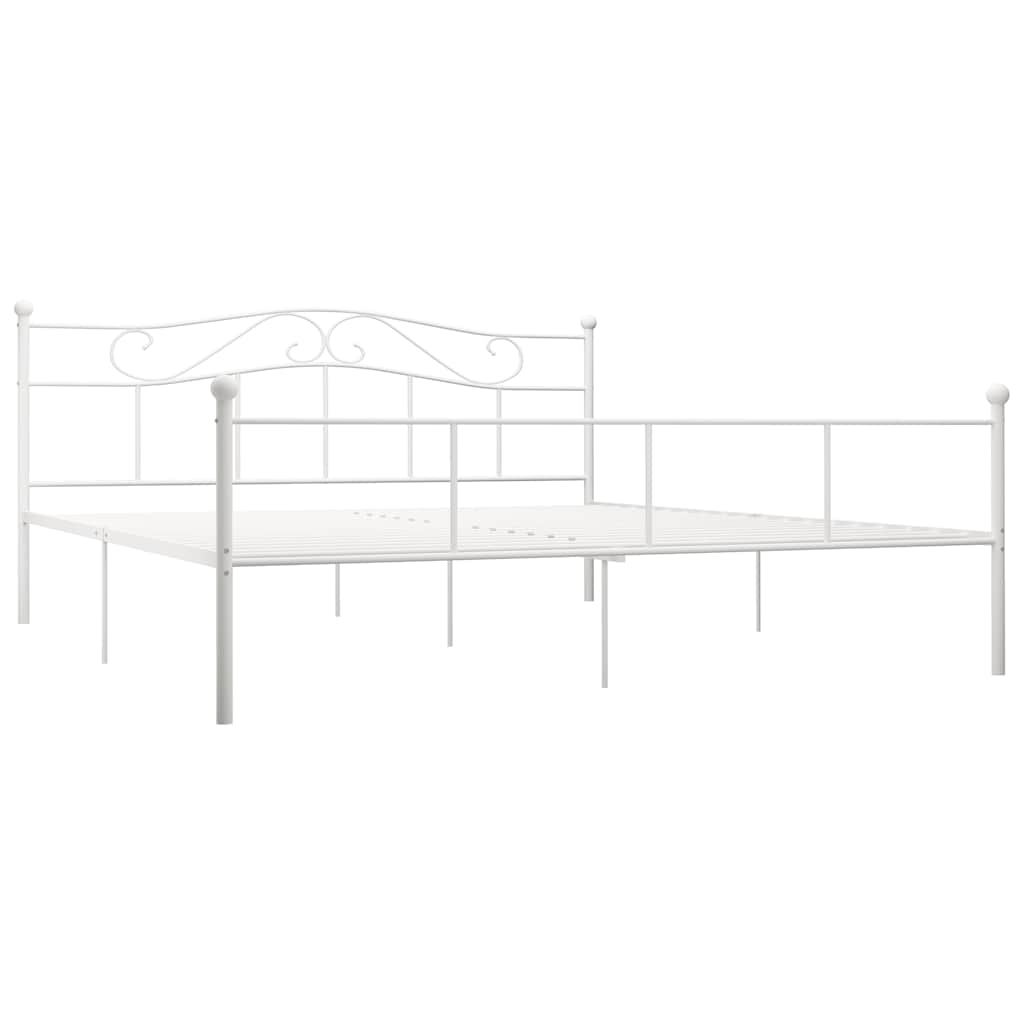Sängram utan madrass vit metall 180x200 cm