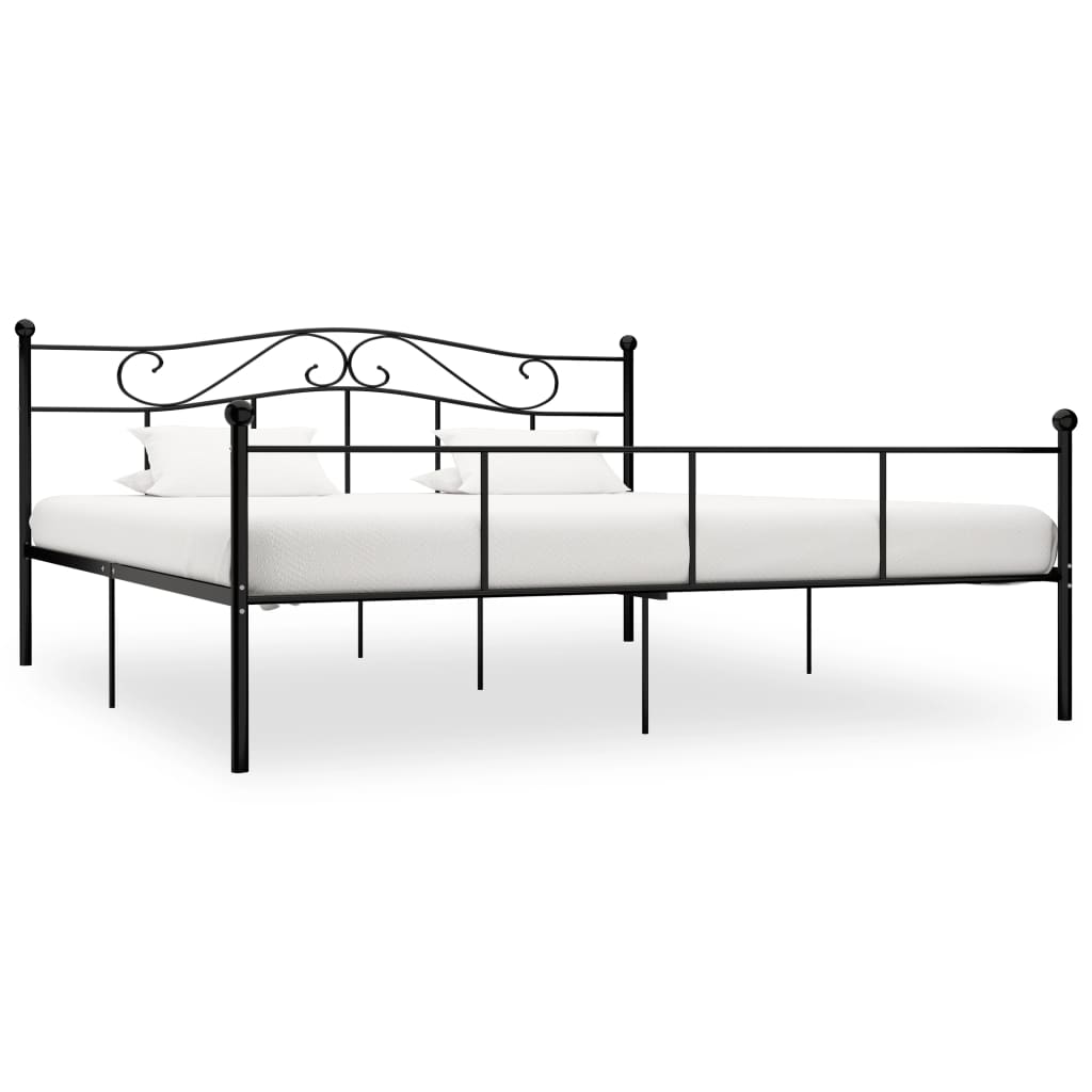 Sängram svart metall 200x200 cm