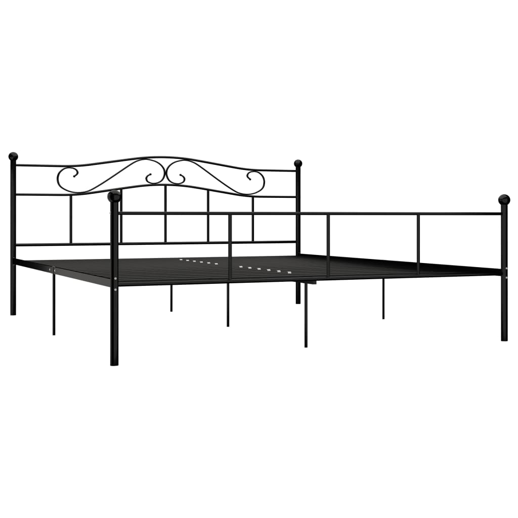 Sängram svart metall 200x200 cm