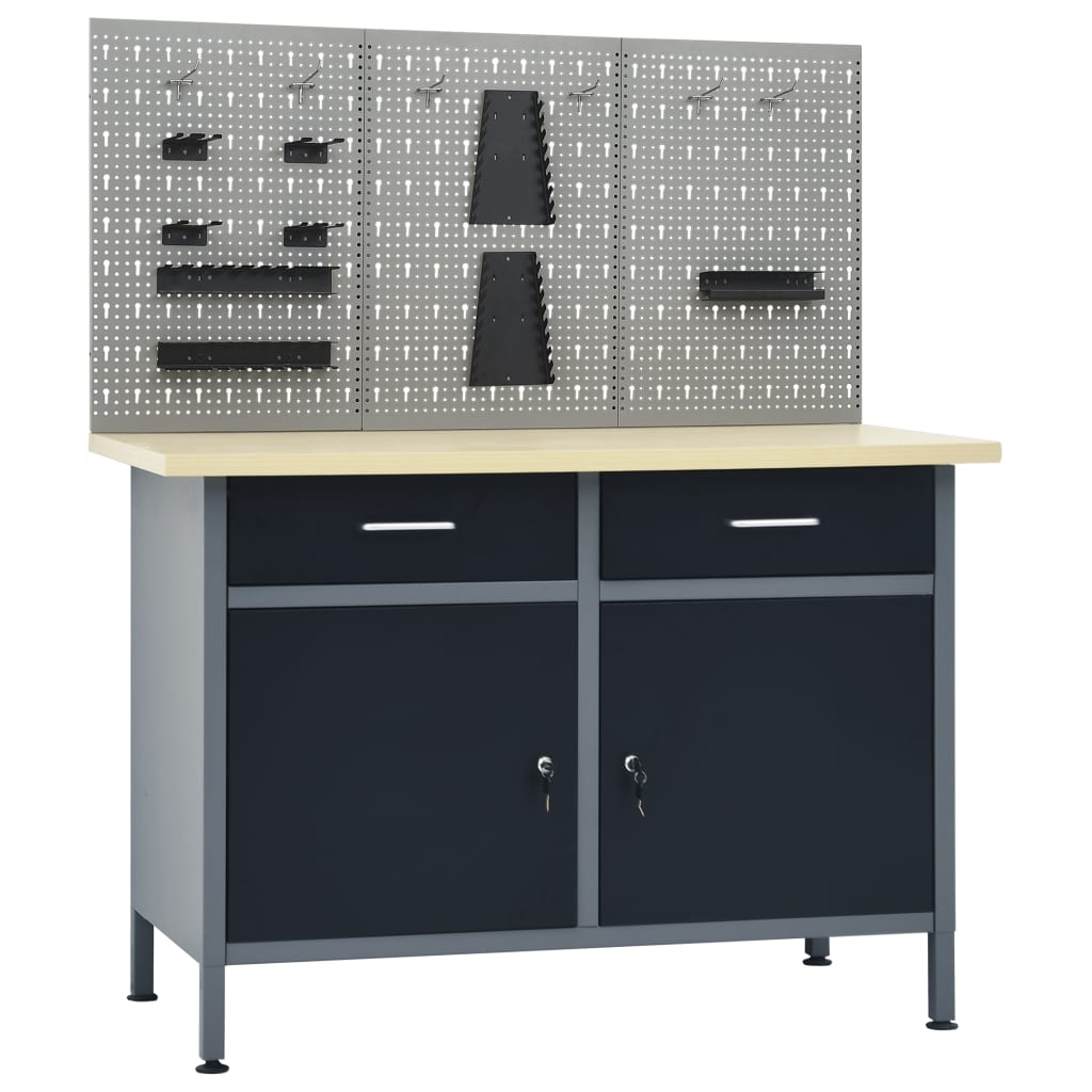 Arbetsbänk med 3 väggpaneler