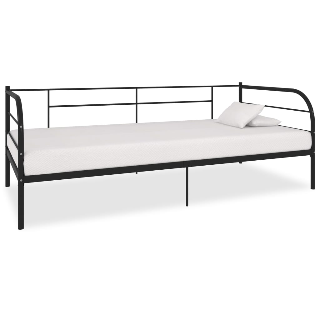 Dagbädd utan madrass svart metall 90x200 cm