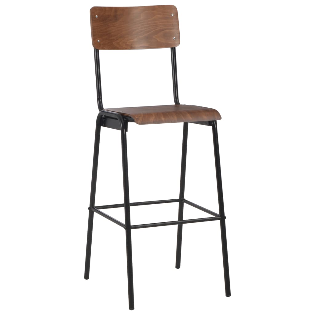 Barstolar 4 st vit massiv plywood stål