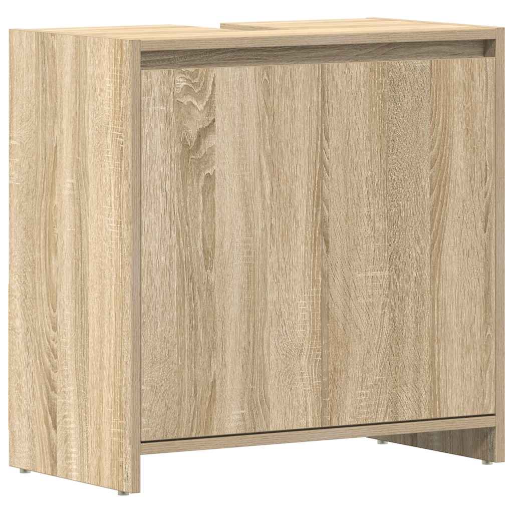 Badrumsskåp sonoma-ek 60x33x61 cm konstruerat trä