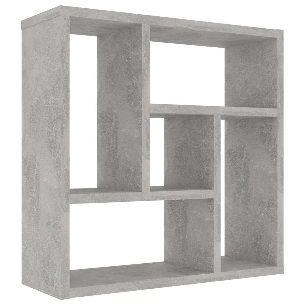 Vägghylla betonggrå 45x16x45 cm konstruerat trä