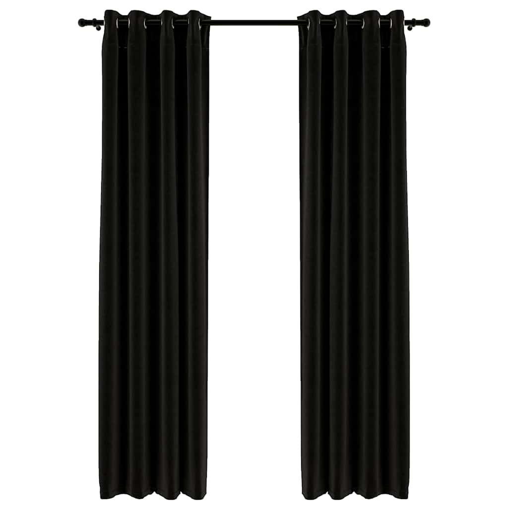 Mörkläggningsgardin linnelook 2 st antracit 140x225cm